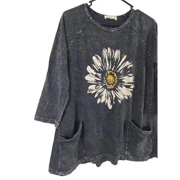 Jess & Jane Daisy Day Top S Womens Mineral Wash Gardening Pockets Lagen Look - Picture 2 of 7